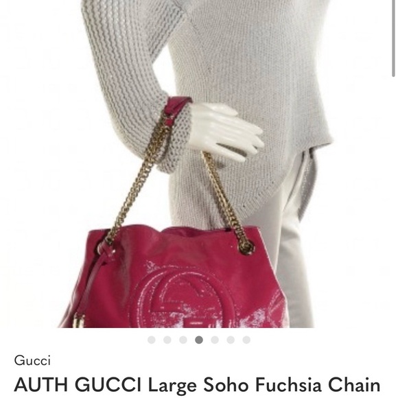 Gucci Fuchsia Patent Leather Soho Shoulder Bag